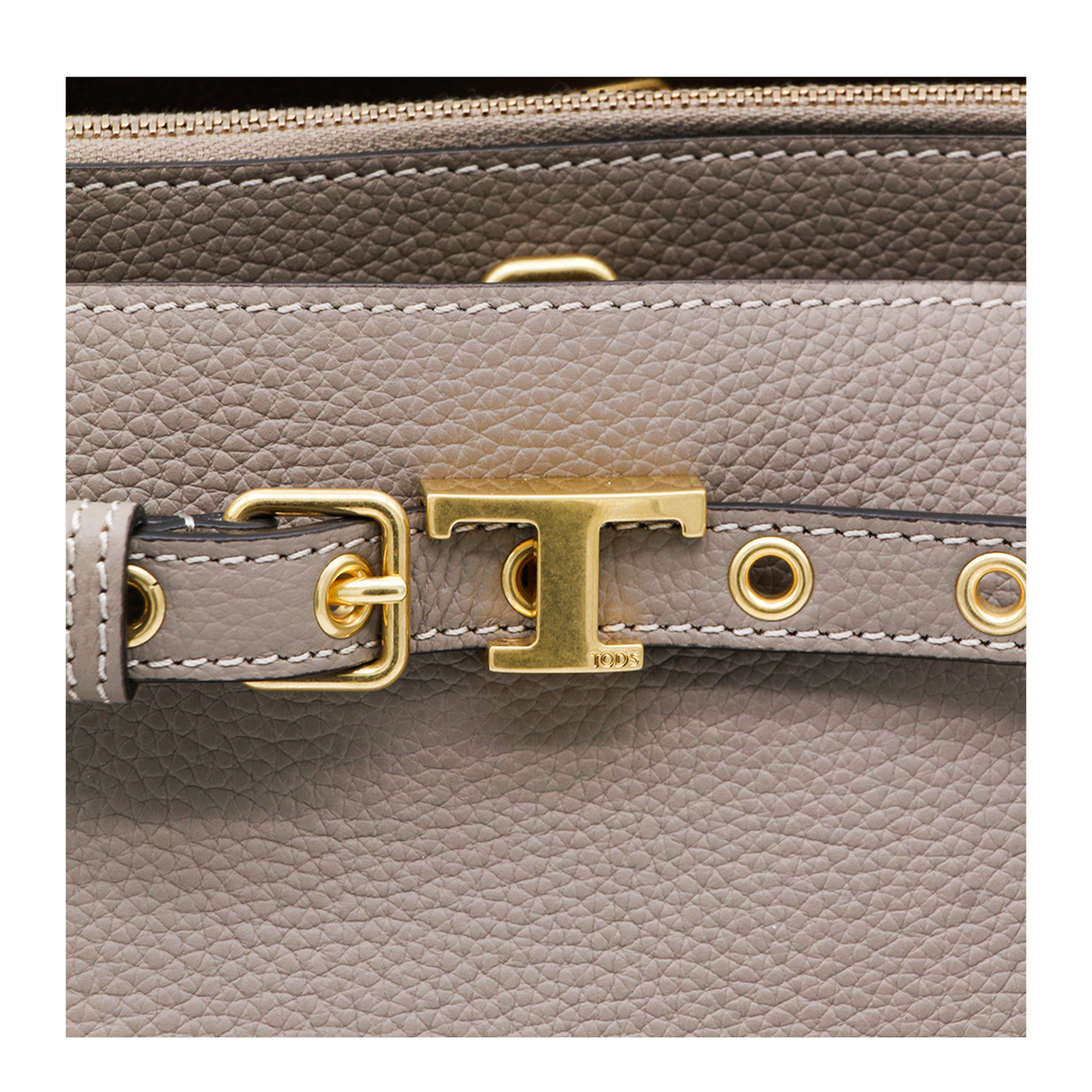 T Timeless Small Calf Leather Tote Bag - Beige Taupe