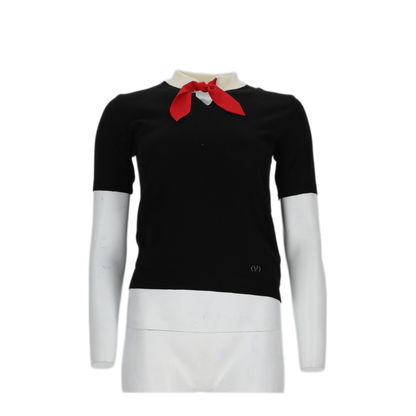 MAYFEYR - Valentino - Black Wool Sweater With Bow - 9B3KC75IAF50NA