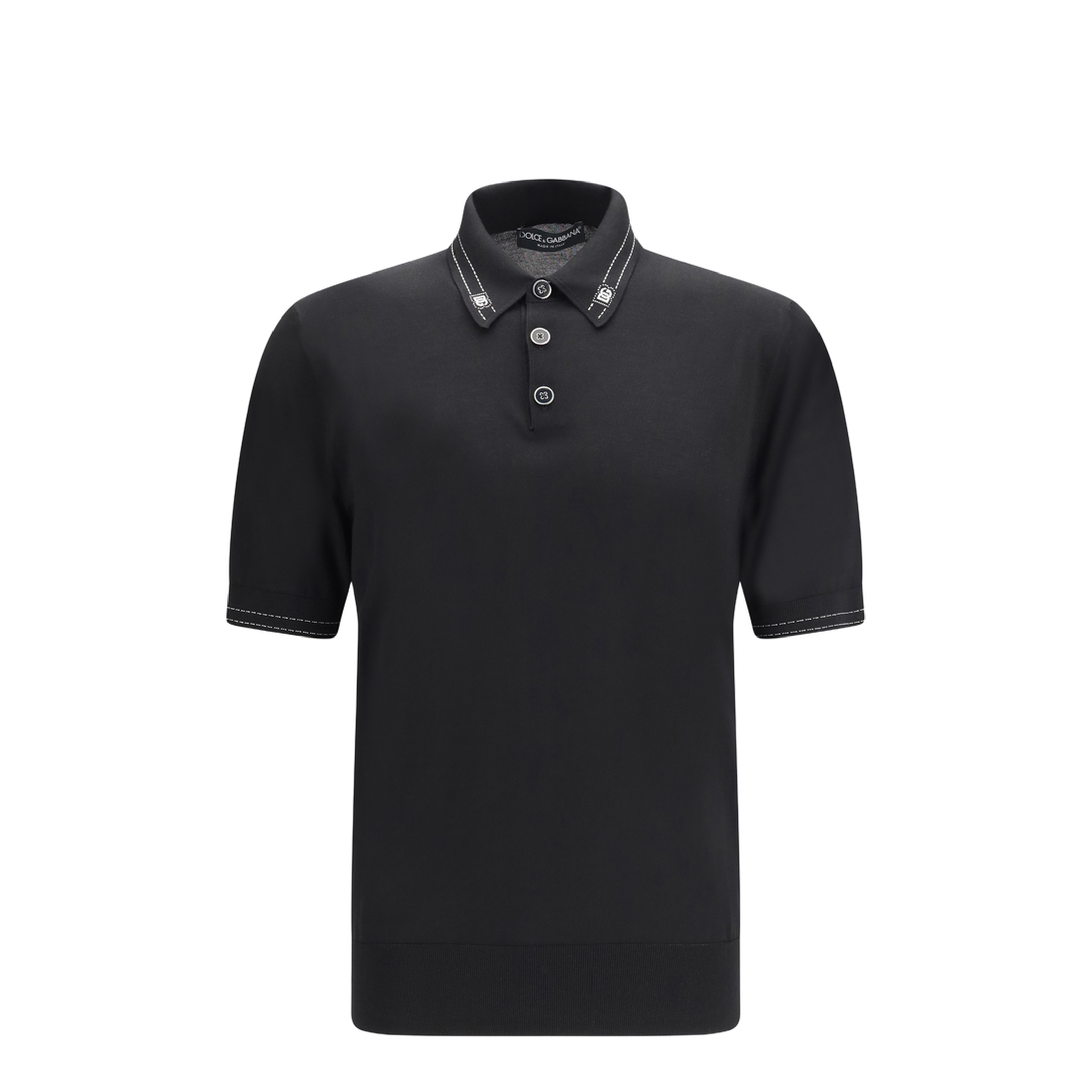 MAYFEYR - Dolce & Gabbana - Silk Polo With Collar And Short Sleeves - GXZ02TJBSOI