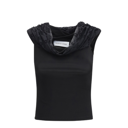 MAYFEYR - Marine Serre - Off Shoulder Draped Top - WTO509ACJER0022BK99