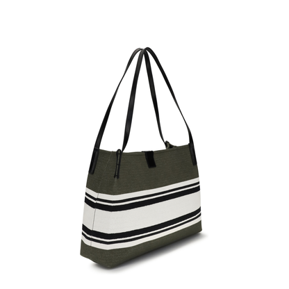 MAYFEYR - Balmain - Medium Canvas And Leather Release Tote - GN0FF034TJBR