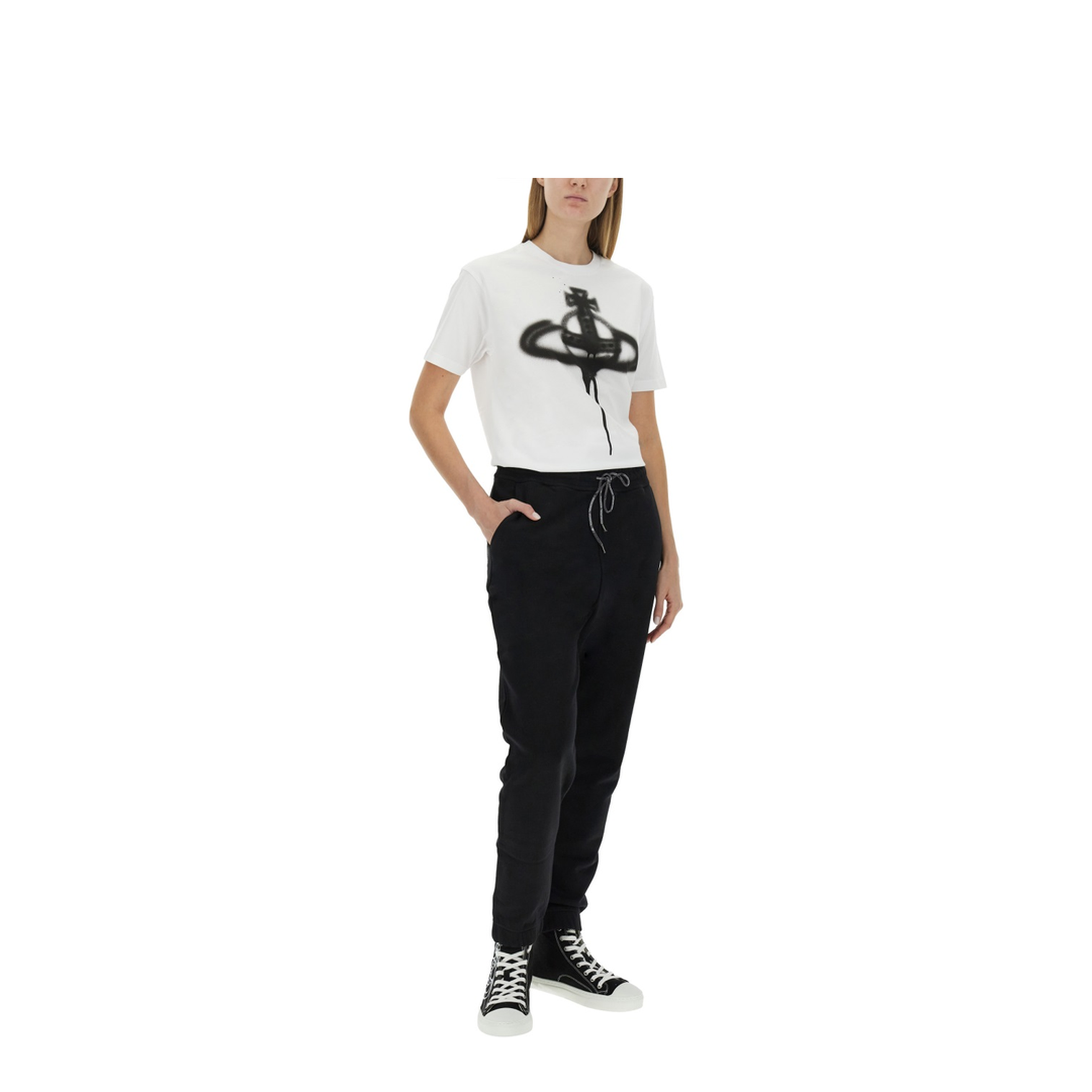 MAYFEYR - Vivienne Westwood - Jogging Pants With Spray Print Orb - 3J01000DJ0032N306