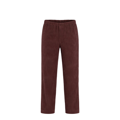 Brown Pleated Design Cropped Pants