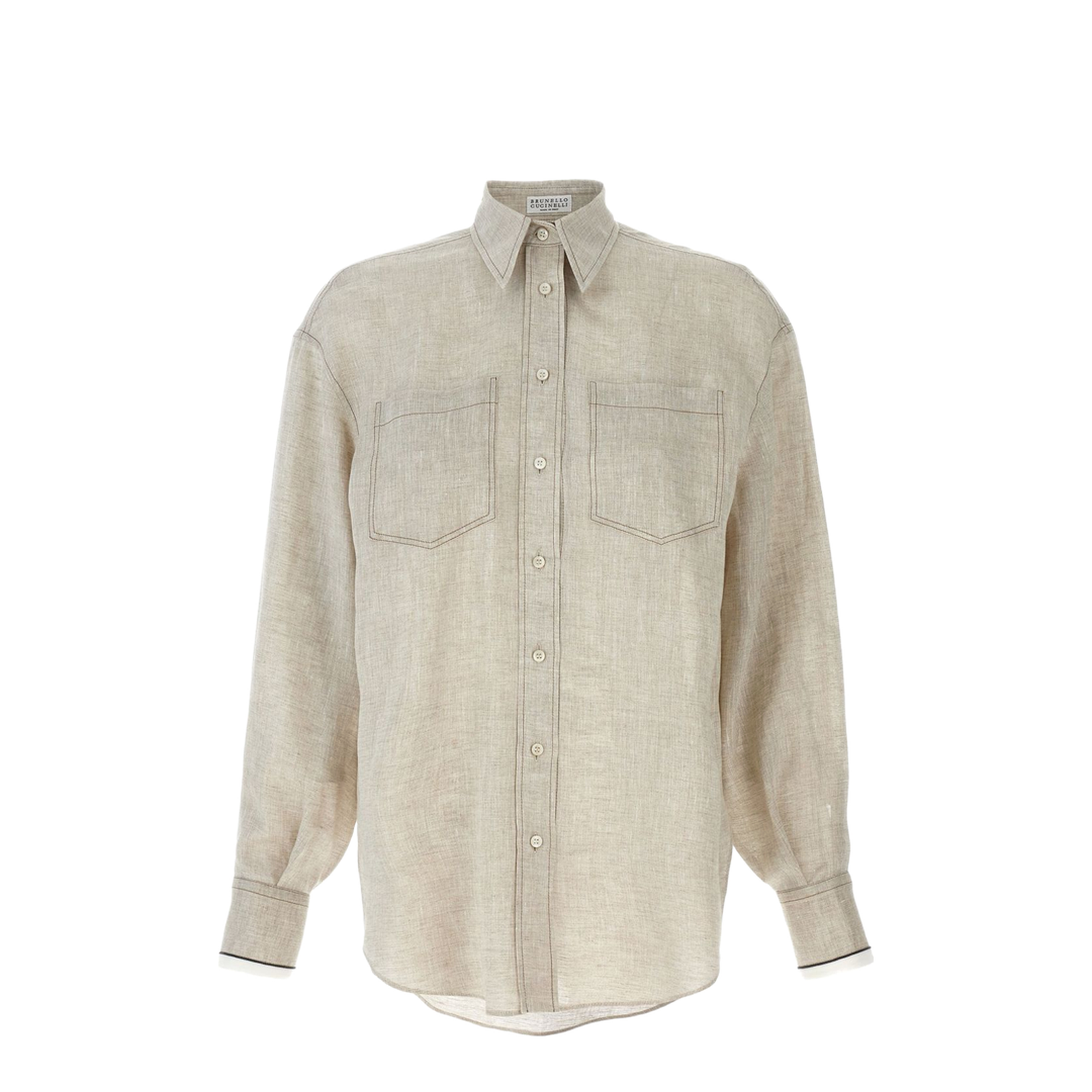 Linen Shirt with Shiny Cuffs