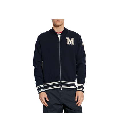 Blue Embroidered Monogram Jacket