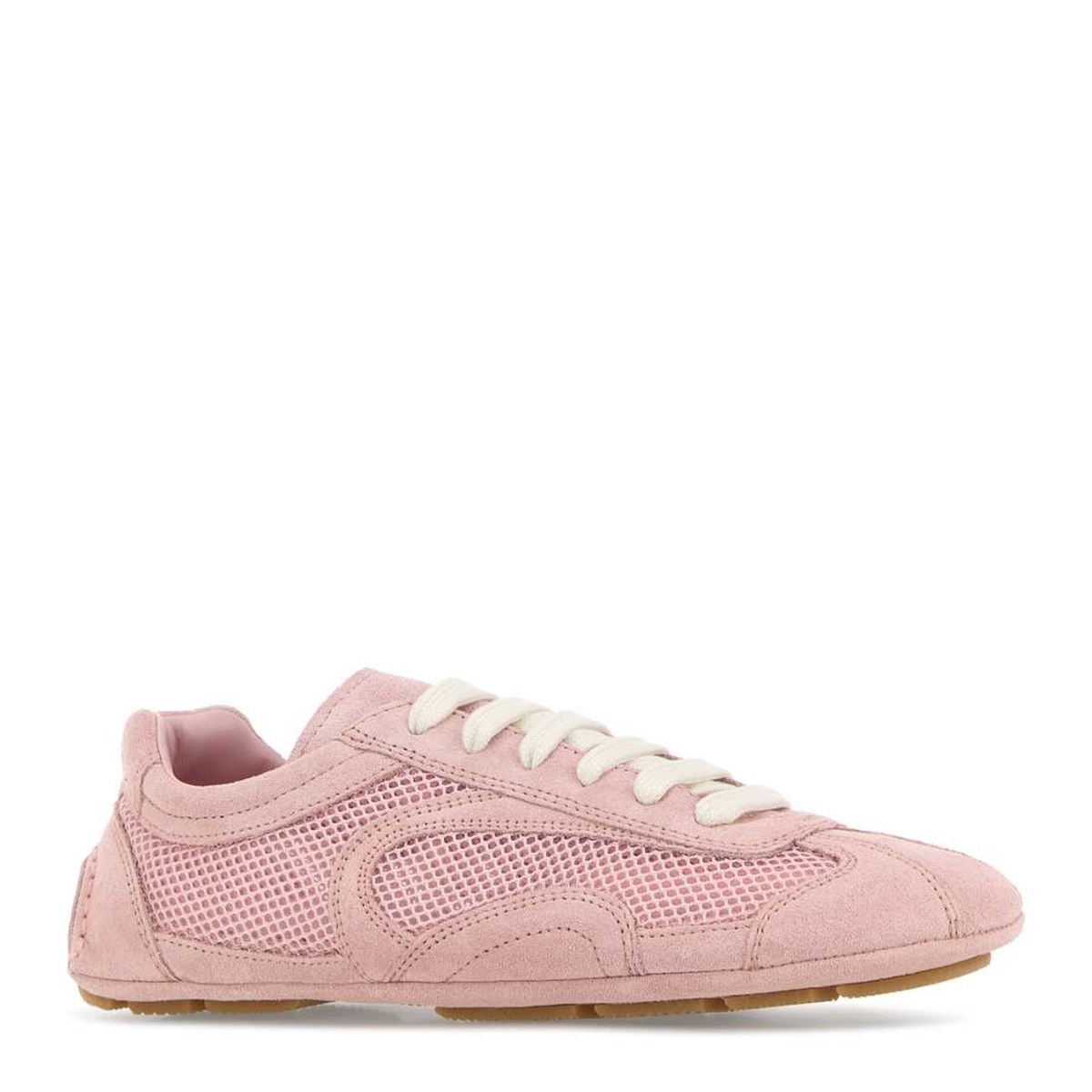 MAYFEYR - Prada - Pink Suede And Mesh Montecarlo Sneakers - 1E247OFD0103D8CF0924