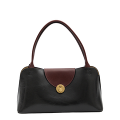 Vivian Medium Calf Leather Shoulder Bag - Aj Black Rosewood