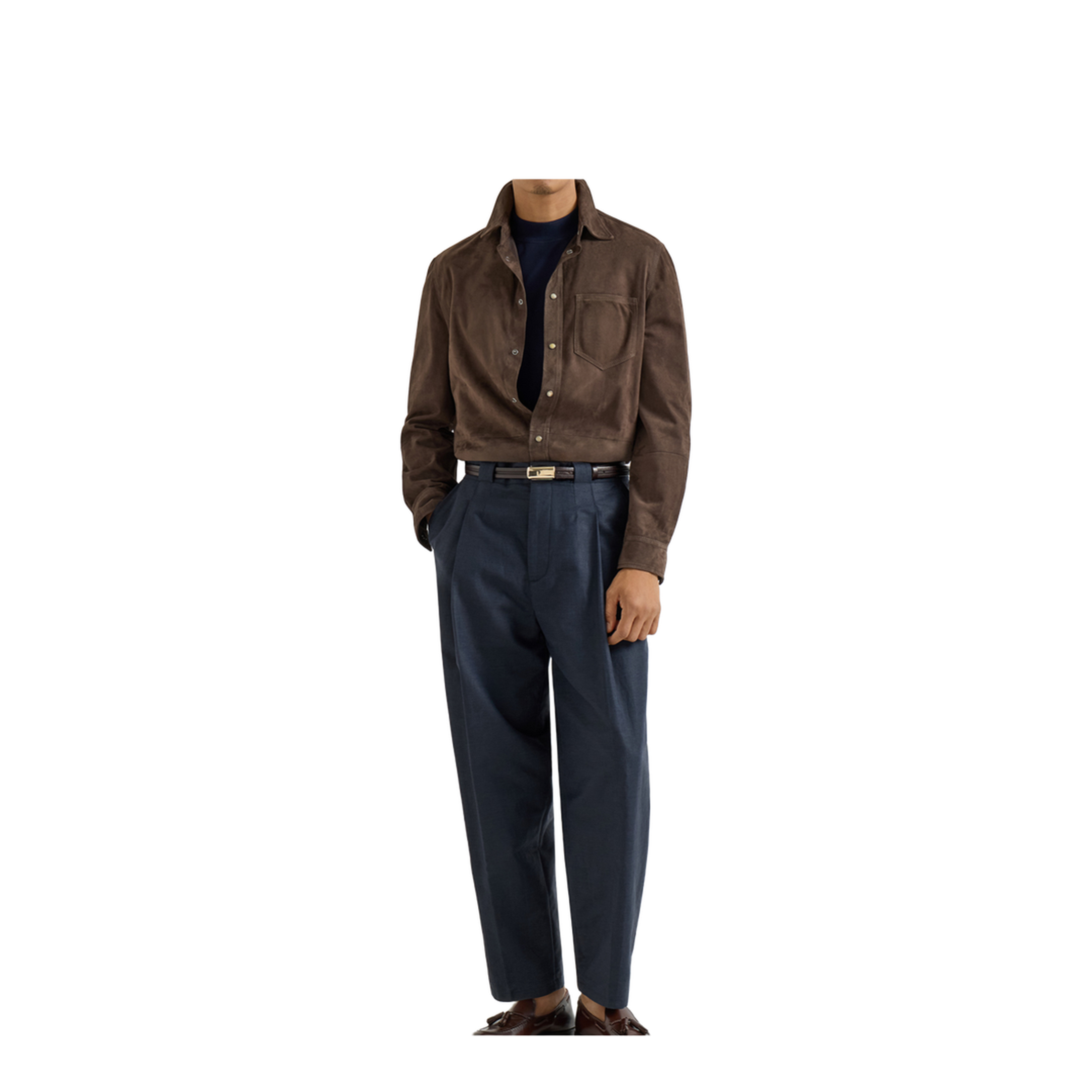 MAYFEYR - Brunello Cucinelli - Brown Leather Shirt - MPCFN2039C8552