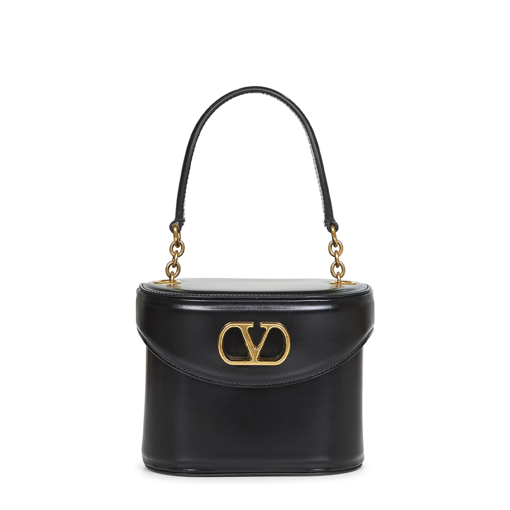 Black Leather Vanity Bag