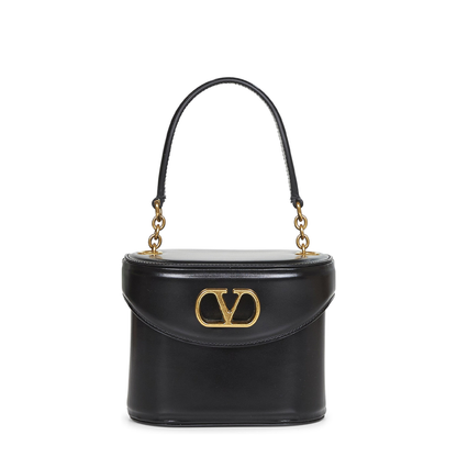 Black Leather Vanity Bag