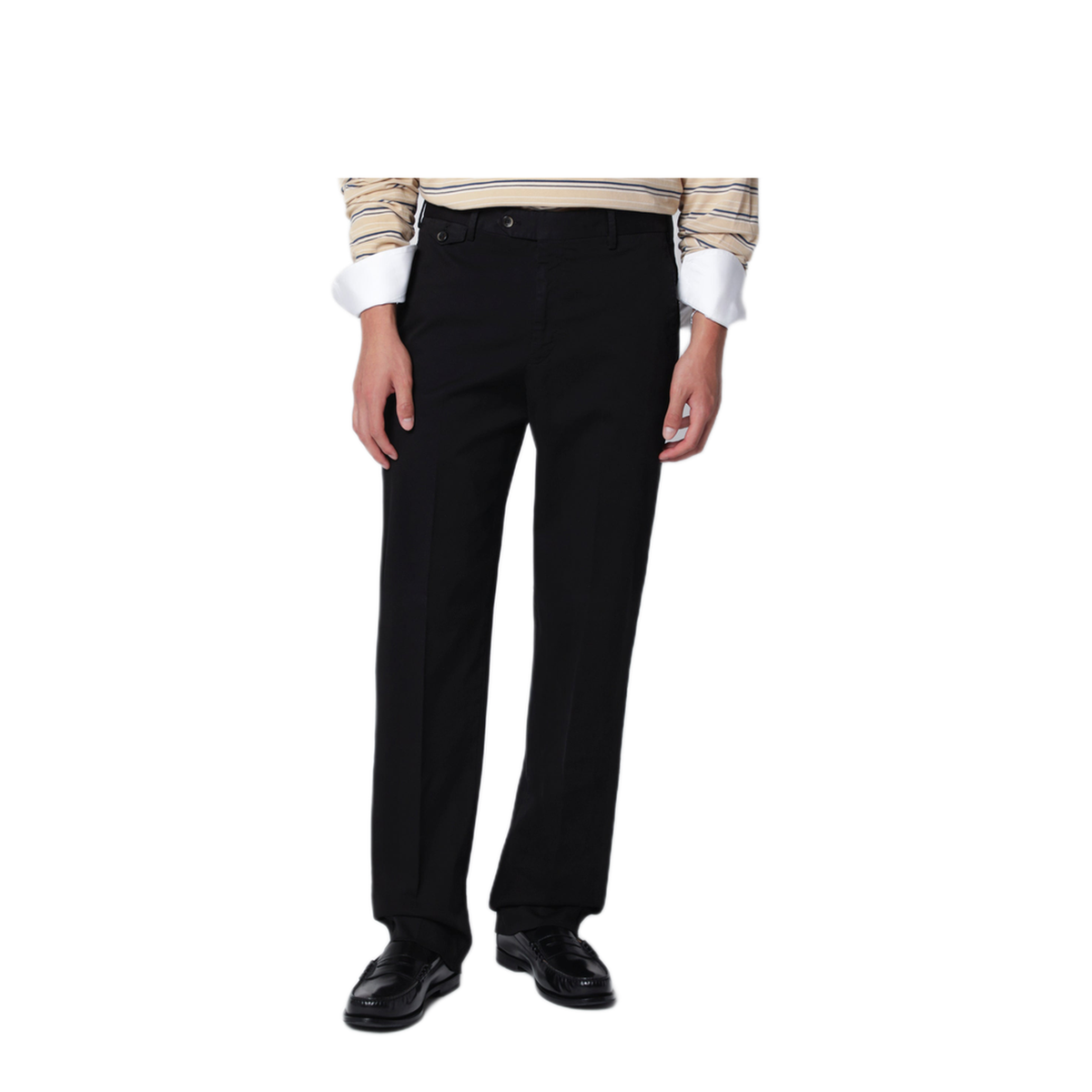 MAYFEYR - PT Torino - Black Cotton Trousers - COATLMZ00CL1NK31Y990