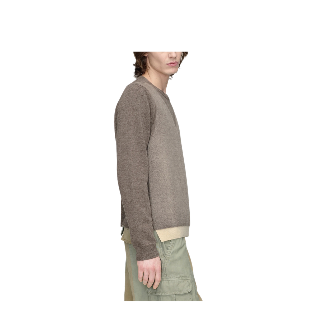 Virgin Wool Crewneck Sweater In Fused Knit