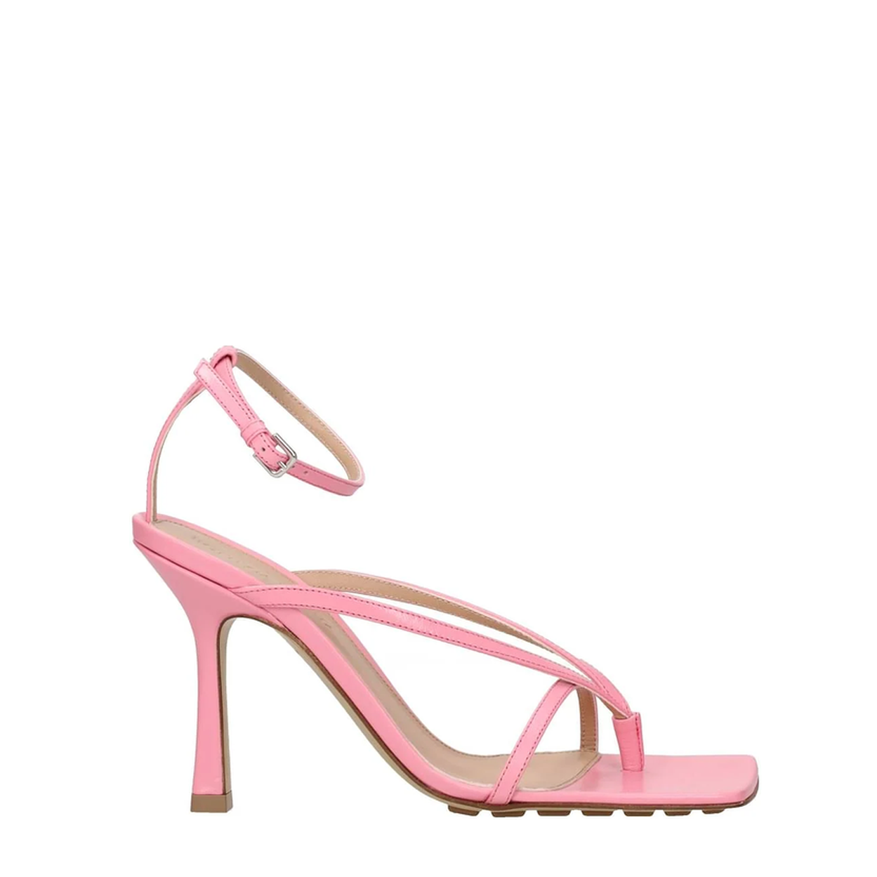 Pink Leather Stretch Sandals