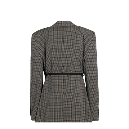 Wrap Tailored Jacket in Khaki/Brown