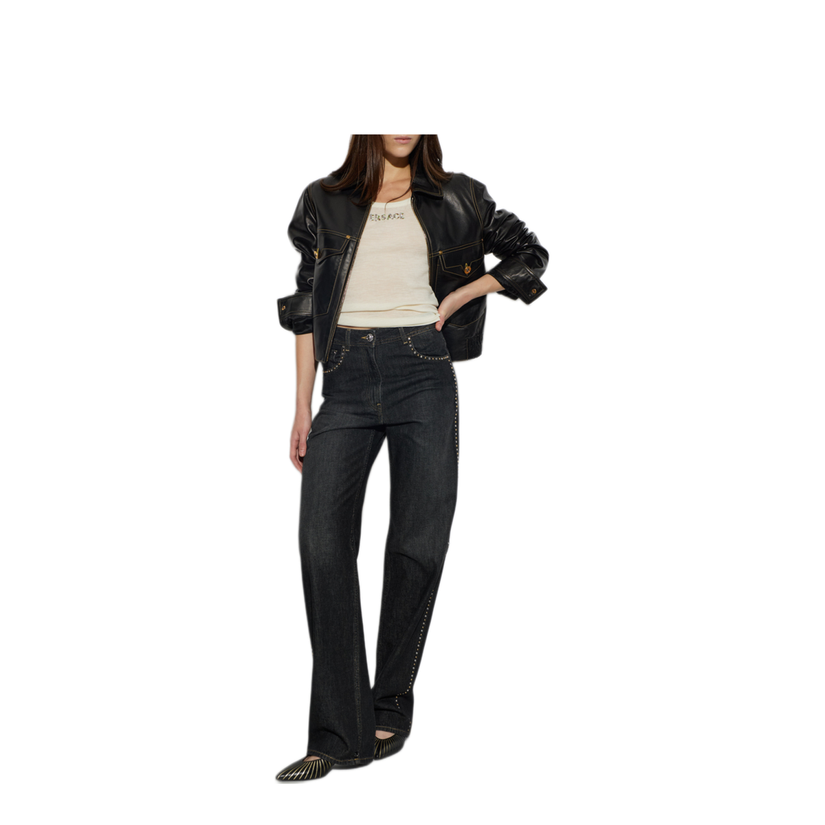 MAYFEYR - Versace - Top With Sequined Writing - 10259751A186941W150