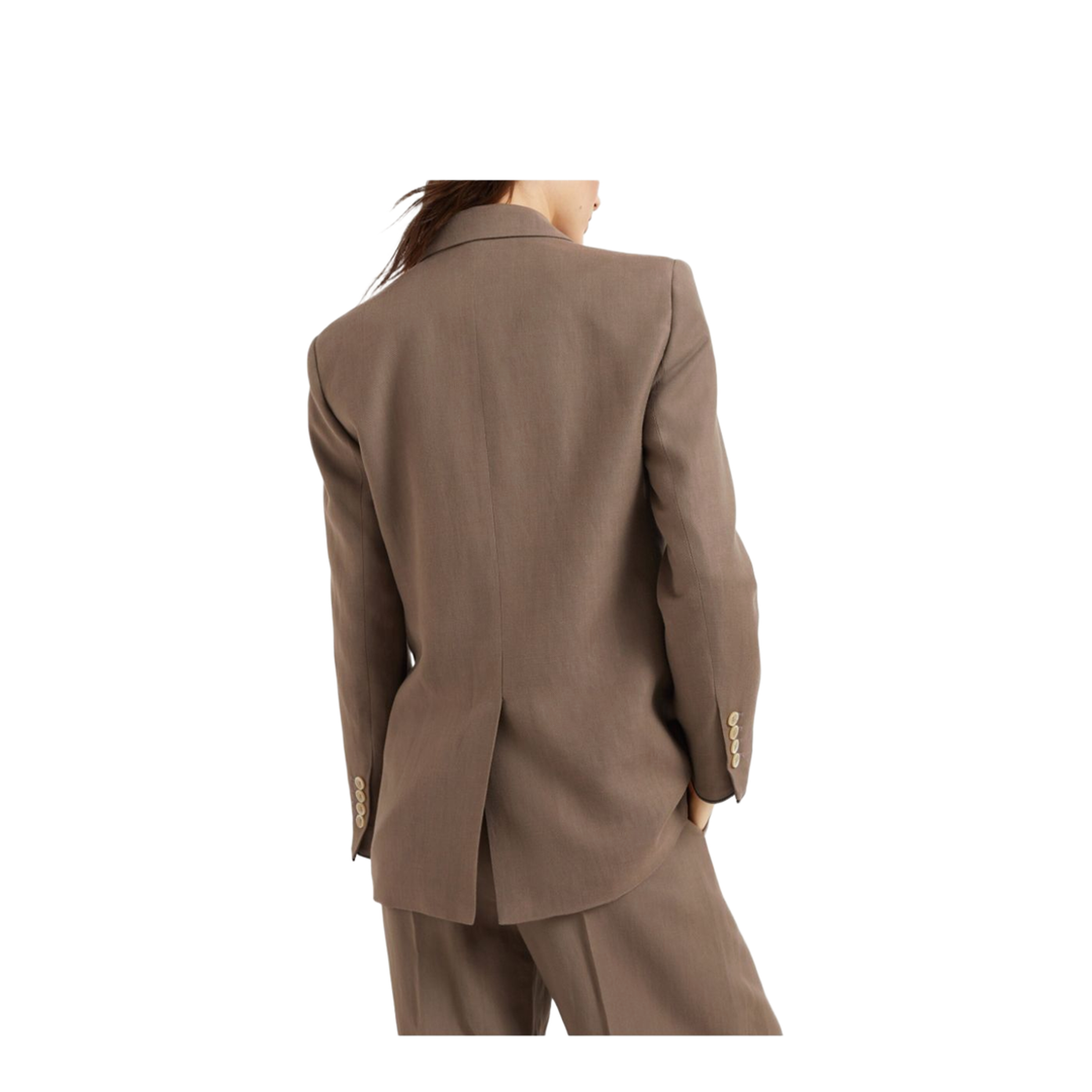 Linen Blend Double-Breasted Jacket