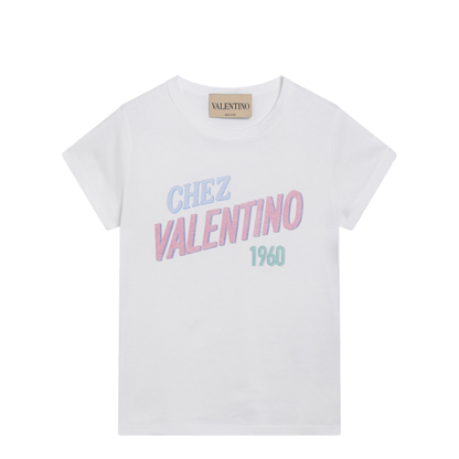 MAYFEYR - Valentino - White Cotton T-Shirt With Logo Print - 9B3MG26MAA80BO