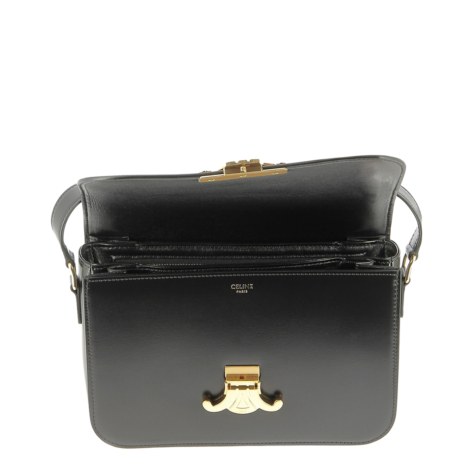 Classique Triomphe Bag in Shiny Calfskin - Black