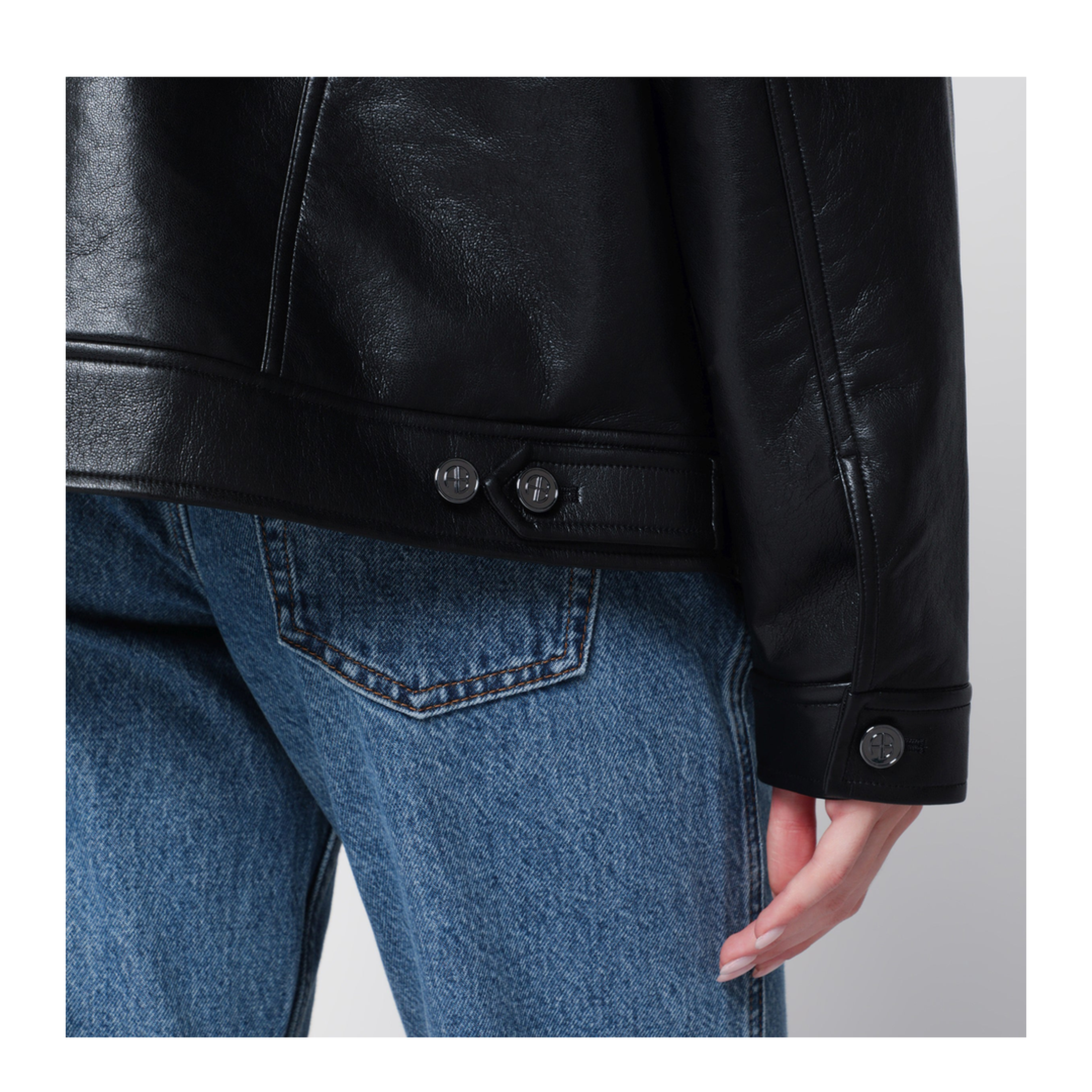 MAYFEYR - Anine Bing - Black Regenerated Leather Jacket - A-01-12573LEBLK81