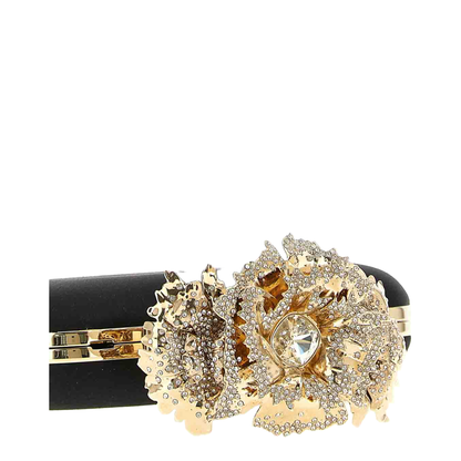 Carnation Knuckle Clutch in Black