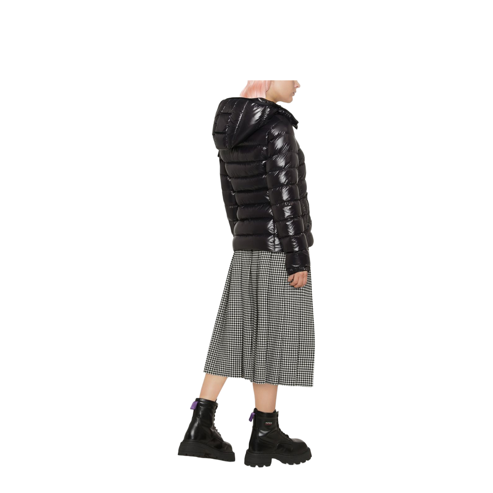 Black Hooded Short Down Jacket