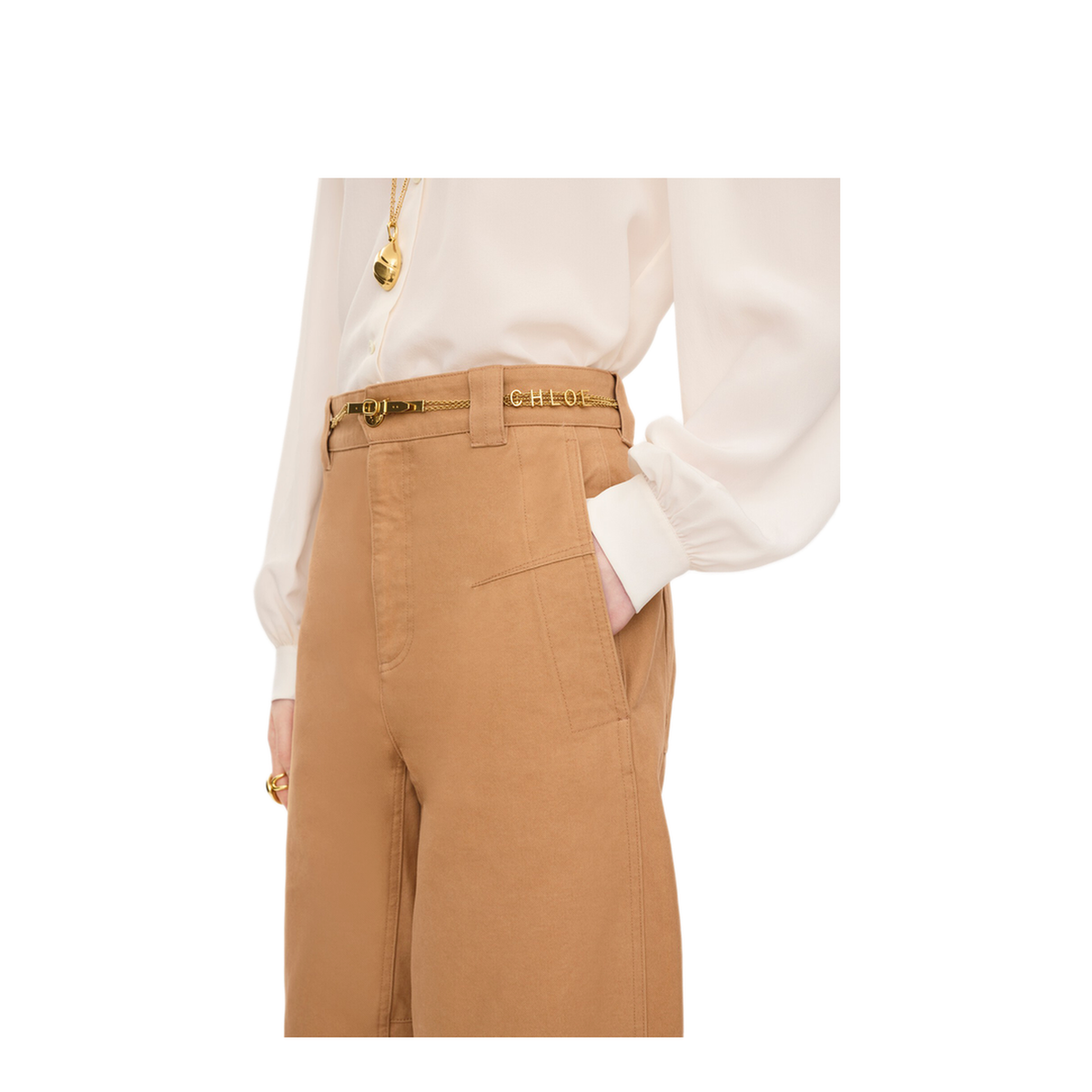 Barrel-Leg Pants In Cotton Canvas