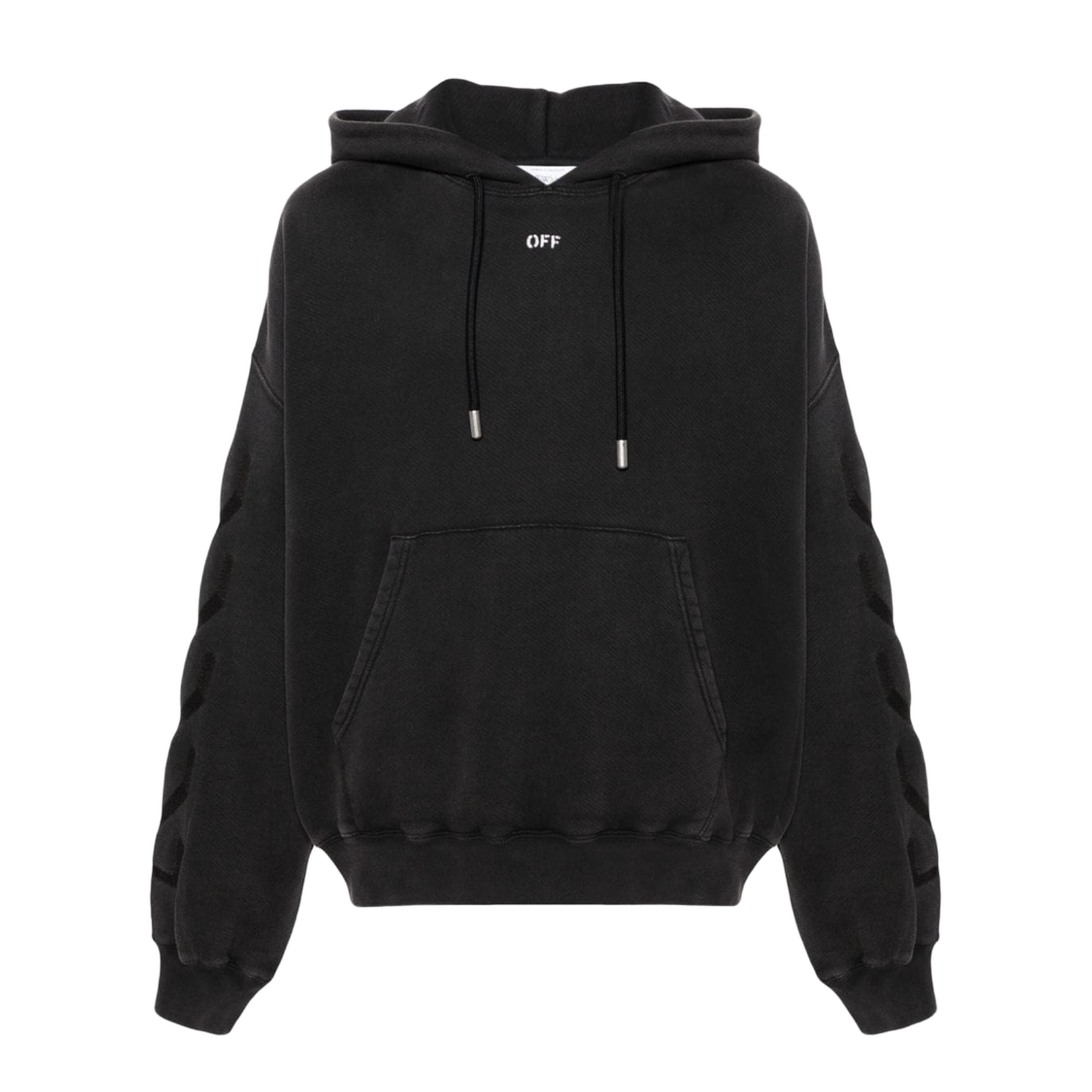 Black Cotton Jersey Logo Hoodie