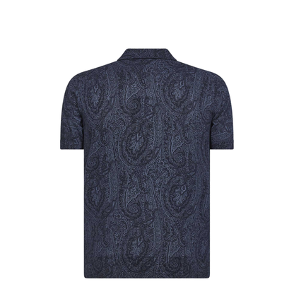 Men's Pattern Polo Shirt Blue