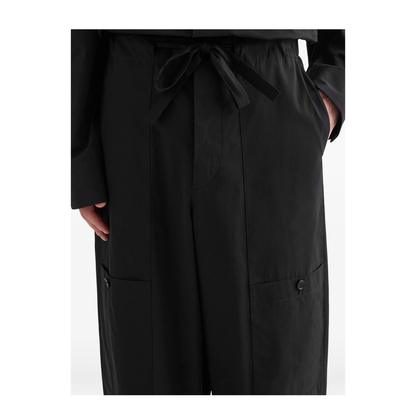 Cotton Poplin Cargo Pants Black