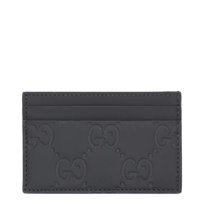 Black leather card holder
