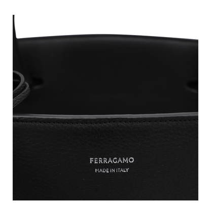 Black Leather Top Handle Bag