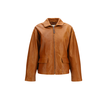 MAYFEYR - Marni - Glossy Leather Jacket With Back Martingale - JKMX0436UWULV89900M60