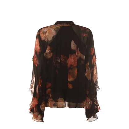 Hypnotic Satin Shirt Denim Paisley