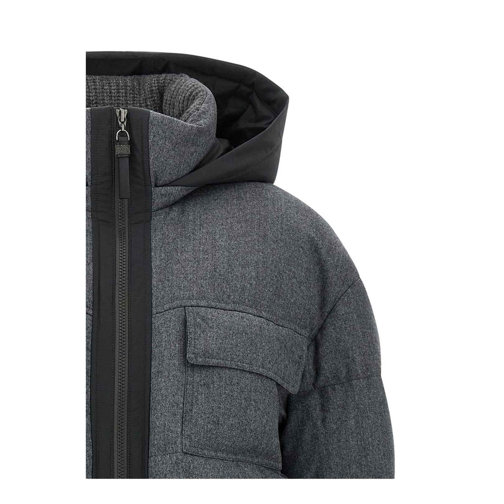 Shiny Zipper Pull Long Down Jacket