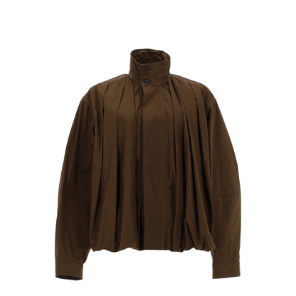 Pleated Bomber Jacket