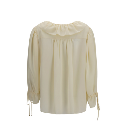 MAYFEYR - Chloè - Ruffled V-Neck Shirt - CH26AHT72005