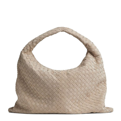 Hop Large Calfskin Shoulder Bag Beige