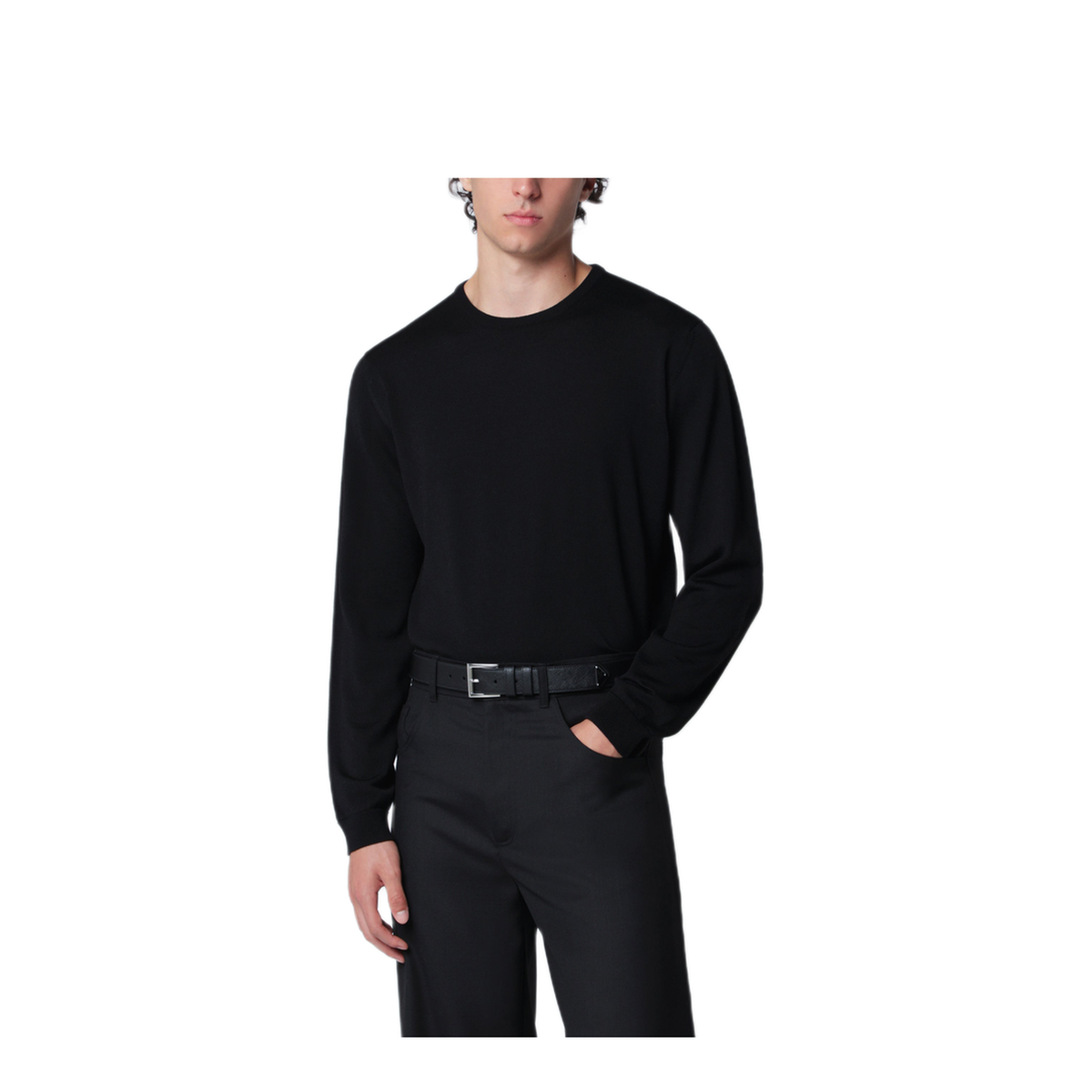 MAYFEYR - Roberto Collina - Black Wool Crew Neck Knit Sweater - 263MYB01001WO09
