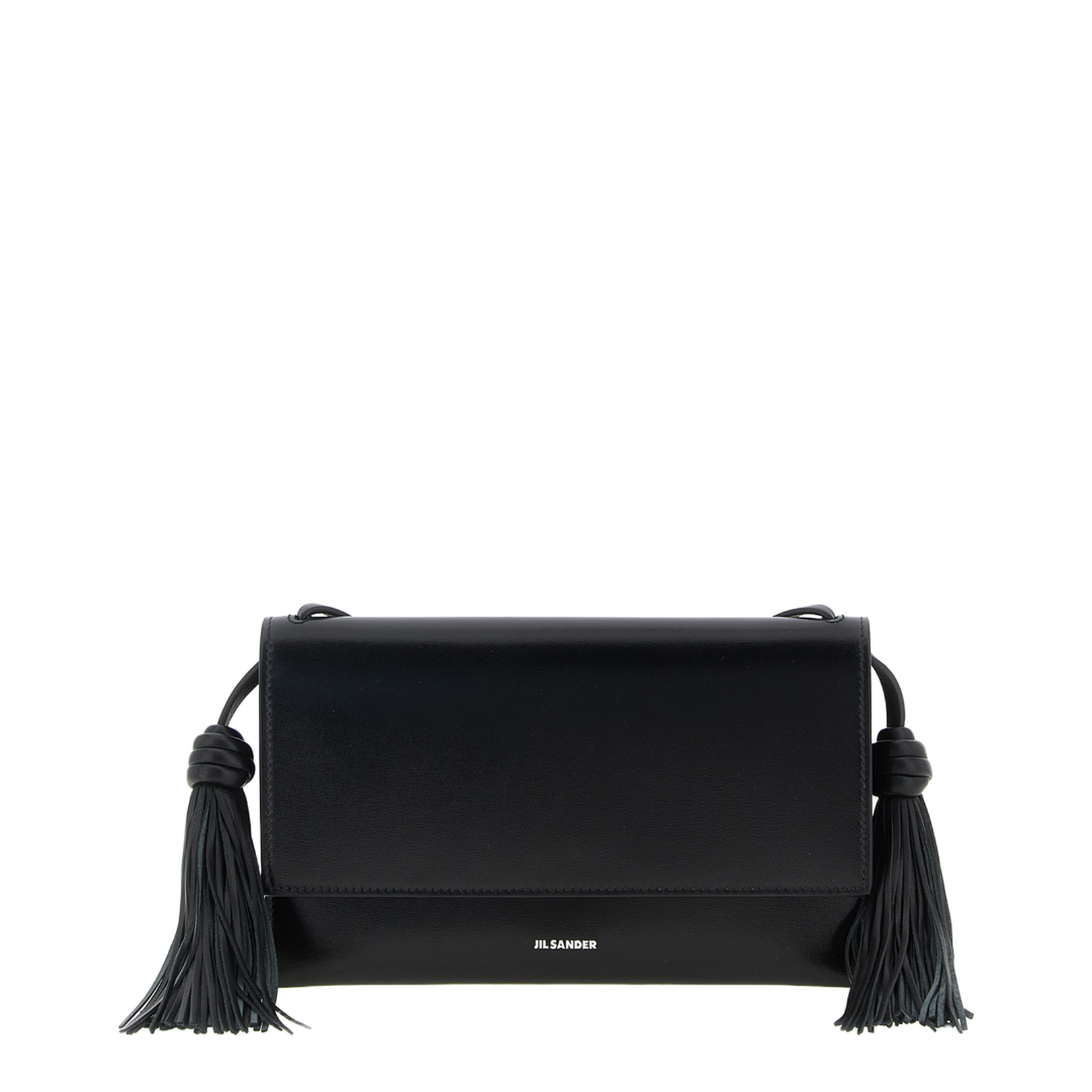 Leather Crossbody Bag with Side Tassels