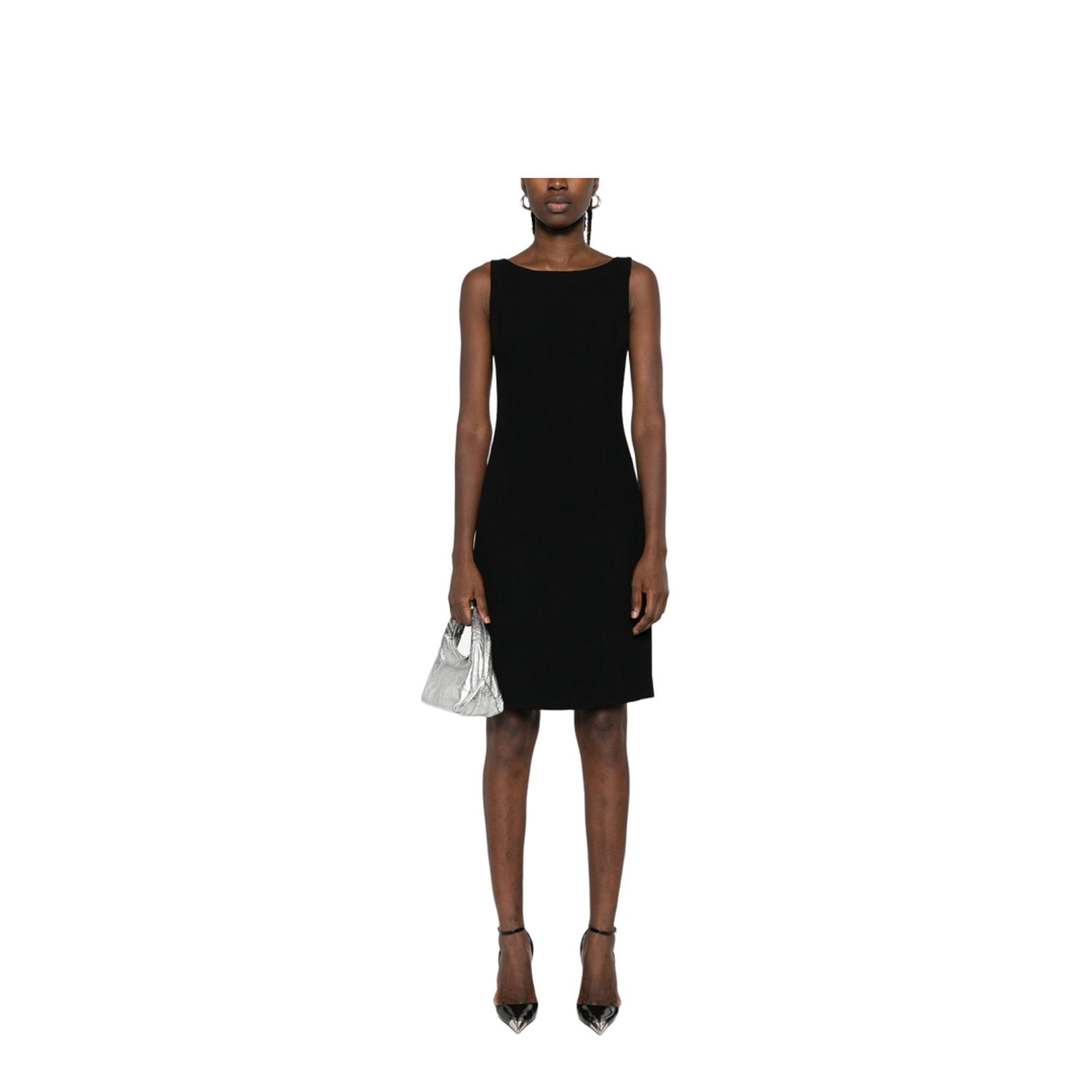 Waffle-weave Technical Fabric Sheath Dress