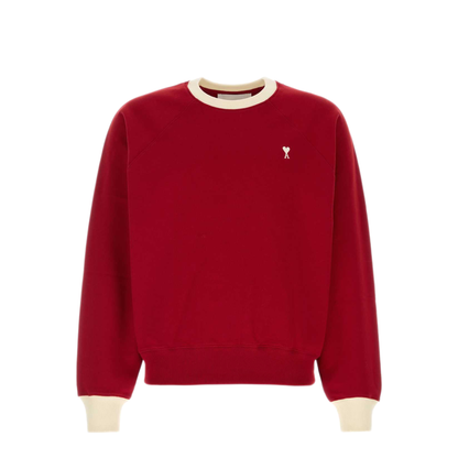 Bicolor Sweatshirt Ruby Red Ivory