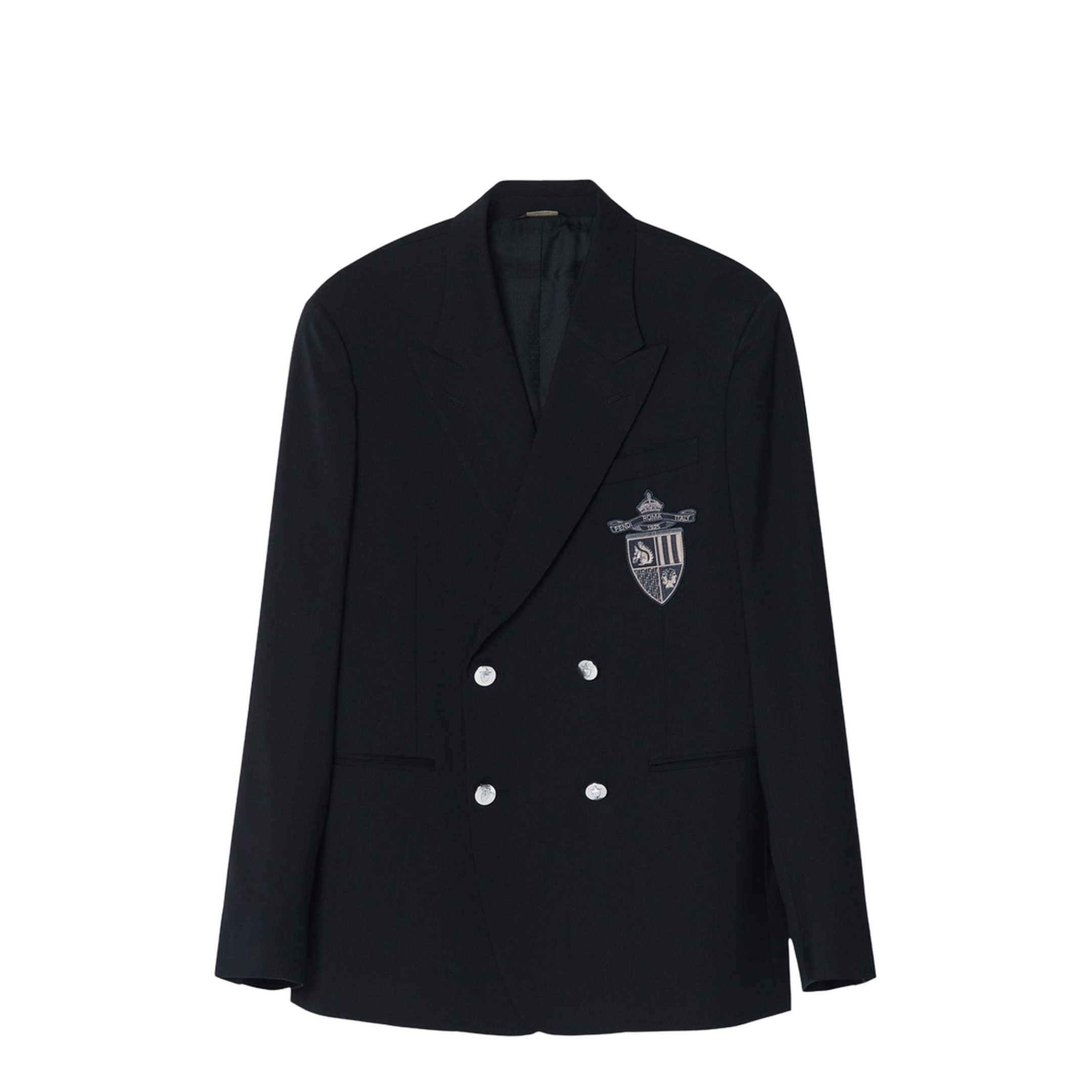 Double-breasted jacket in midnight blue virgin wool