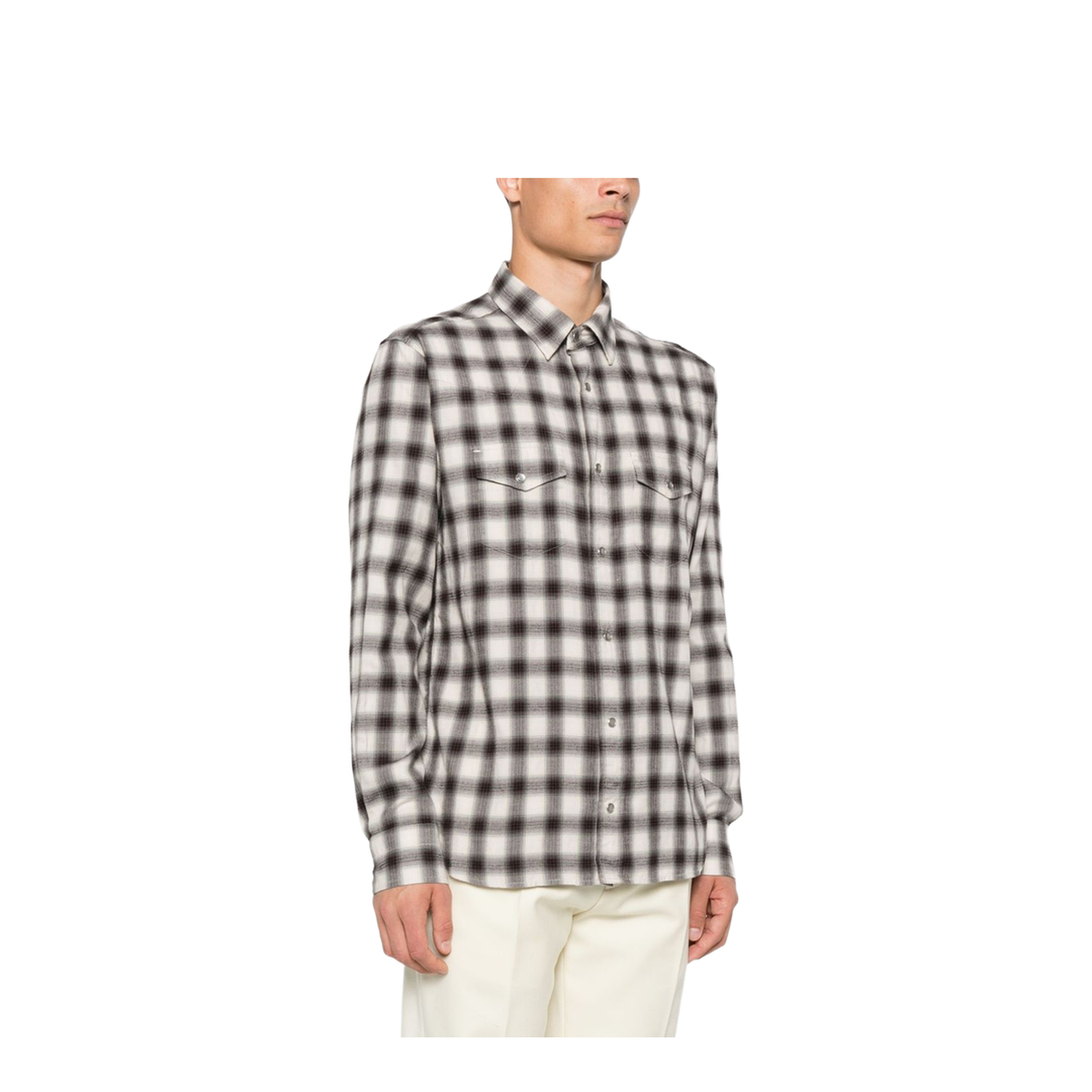 Cotton Blend Checked Shirt