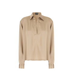 Peach-Feel Silk Satin Polo