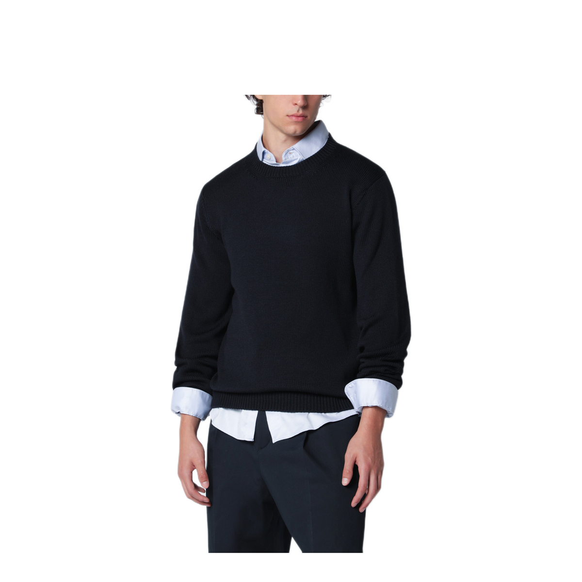 MAYFEYR - Roberto Collina - Navy Blue Wool Crew Neck Sweater - 263MYB02001WO10
