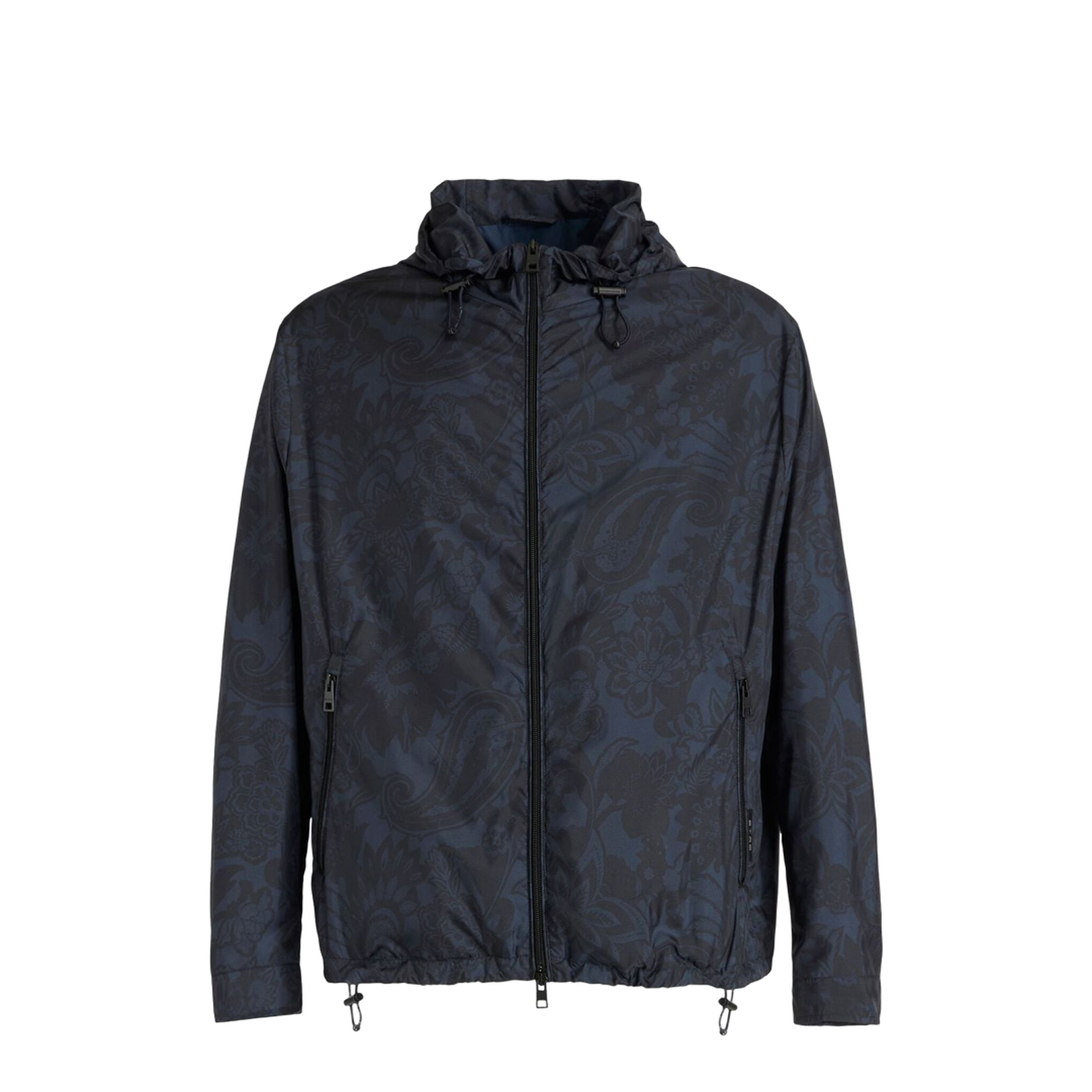 Windbreaker with blue pattern