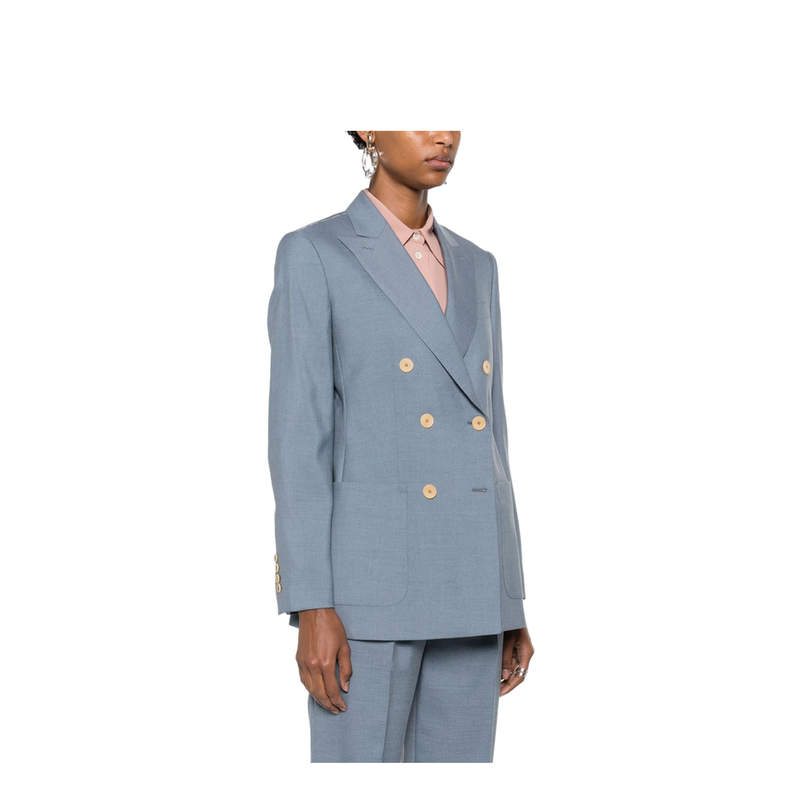 Cobalt Blue Double-Breasted Jacket