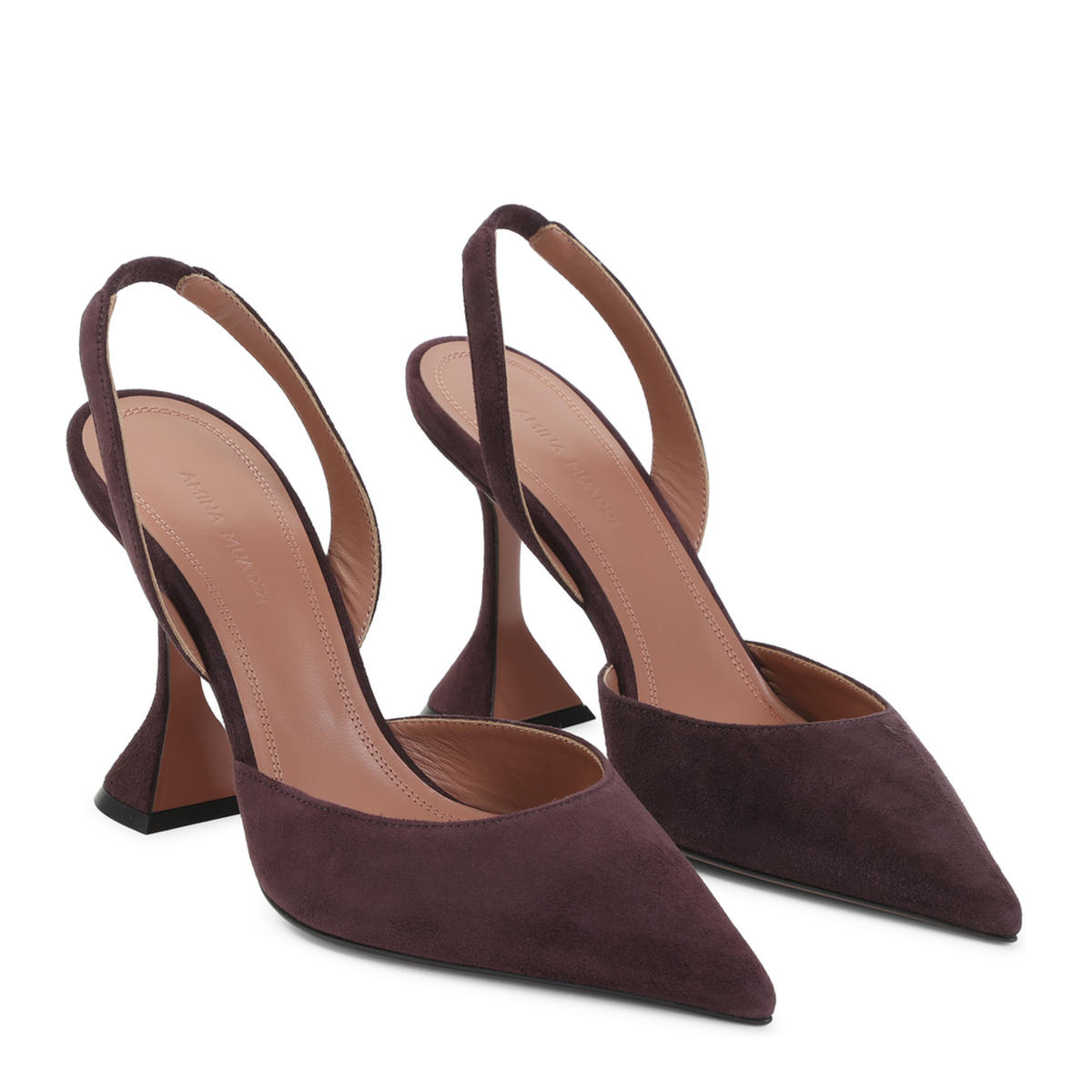MAYFEYR - Amina Muaddi - Merlot Holli Suede Slingback - 18S366534HOLMERLOT