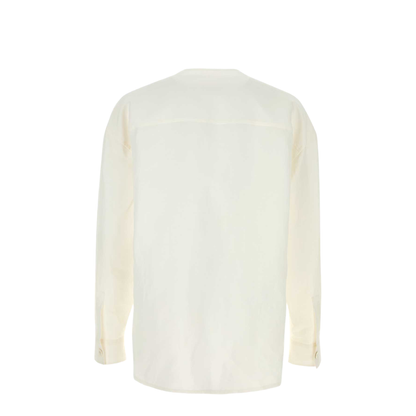 White Linen Blend Shirt