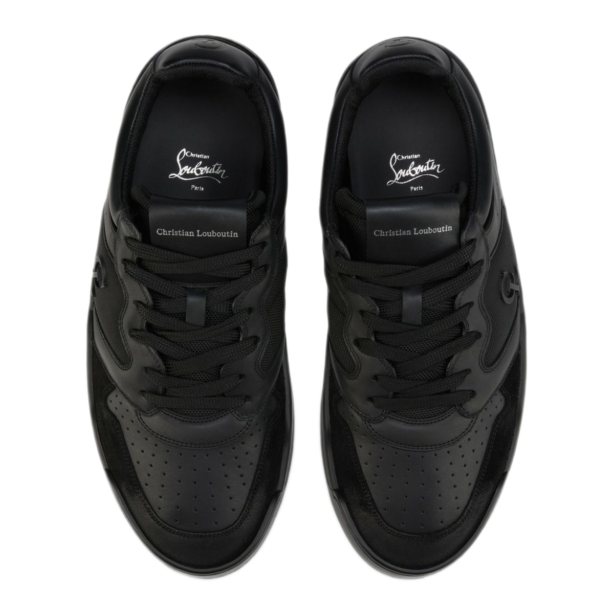 MAYFEYR - Christian Louboutin - Black Perforated Toe Lace Up Sneakers - 3260784BK01